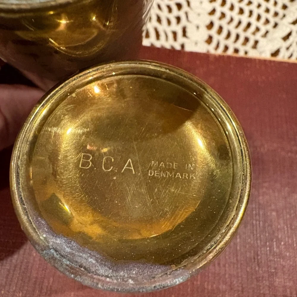 Vintage B.C.A. Denmark brass oil lamps